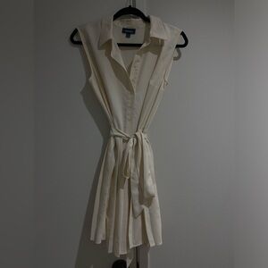 ModCloth pleated and belted dress with collar
